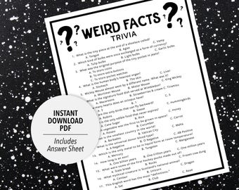 Weird Facts Trivia Game (Printable PDF Download)