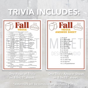 Fall Trivia Fall Trivia Game Printable Fall Trivia Party Trivia Fall Trivia Fall Trivia Game Printable Fall Trivia Party Trivia