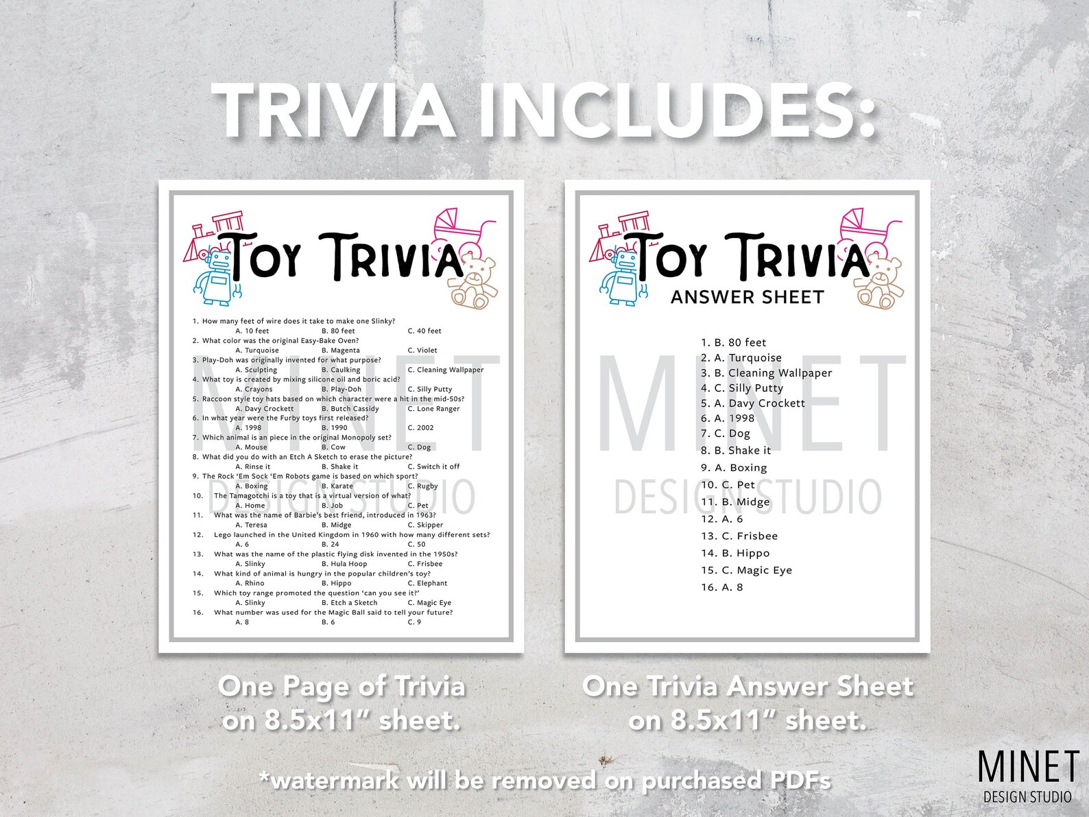 Toy Trivia Toy Trivia Game Printable Toy Trivia Printable Trivia Toy Themed Trivia Toy Themed