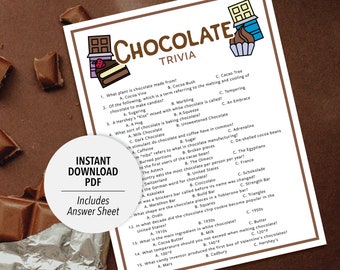 チョコレートに関するクイズゲーム | チョコレートクイズ（印刷可能なPDFダウンロード）
