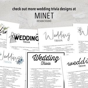 Wedding Trivia Quiz Game Printable Wedding Trivia Bridal Shower Game Wedding Activity Printable Wedding Reception Bridal Trivia image 6