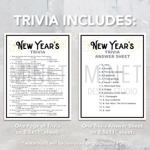 New Year's Trivia | New Year's Eve Printable Trivia Game | Printable ...