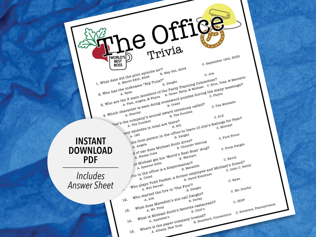 The Office Trivia the Office Trivia Game Printable the Etsy