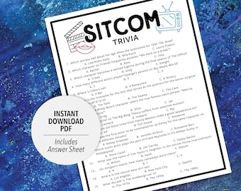 Sitcom Trivia Game | TV Sitcom Quiz (Printable PDF Download)