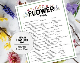 Flower Trivia Game | Flower Quiz (Printable PDF Download)