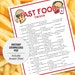 Fast Food Trivia | Fast Food Trivia Game | Printable Fast Food Trivia ...