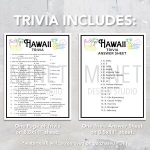 Hawaii Trivia | Hawaii Trivia Game | Printable Hawaii State Trivia ...