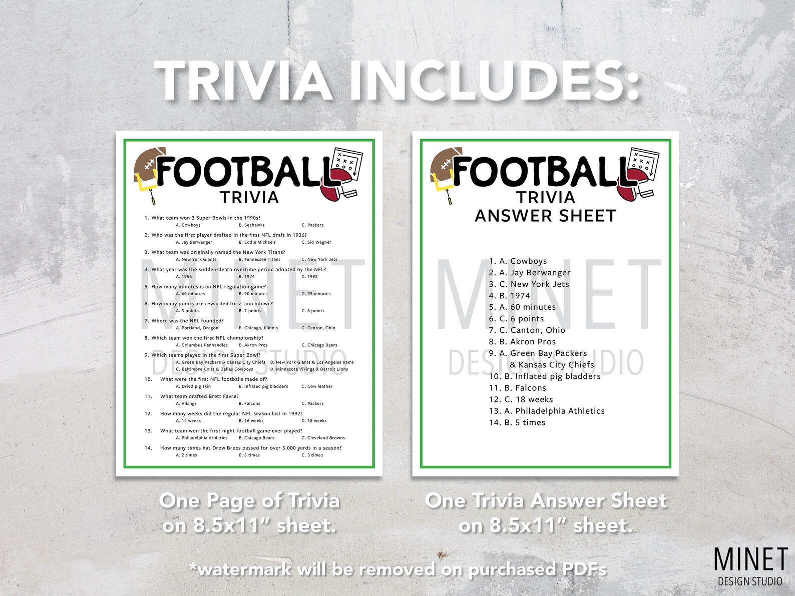Football Trivia Printable Football Trivia Game Football Trivia Game ...