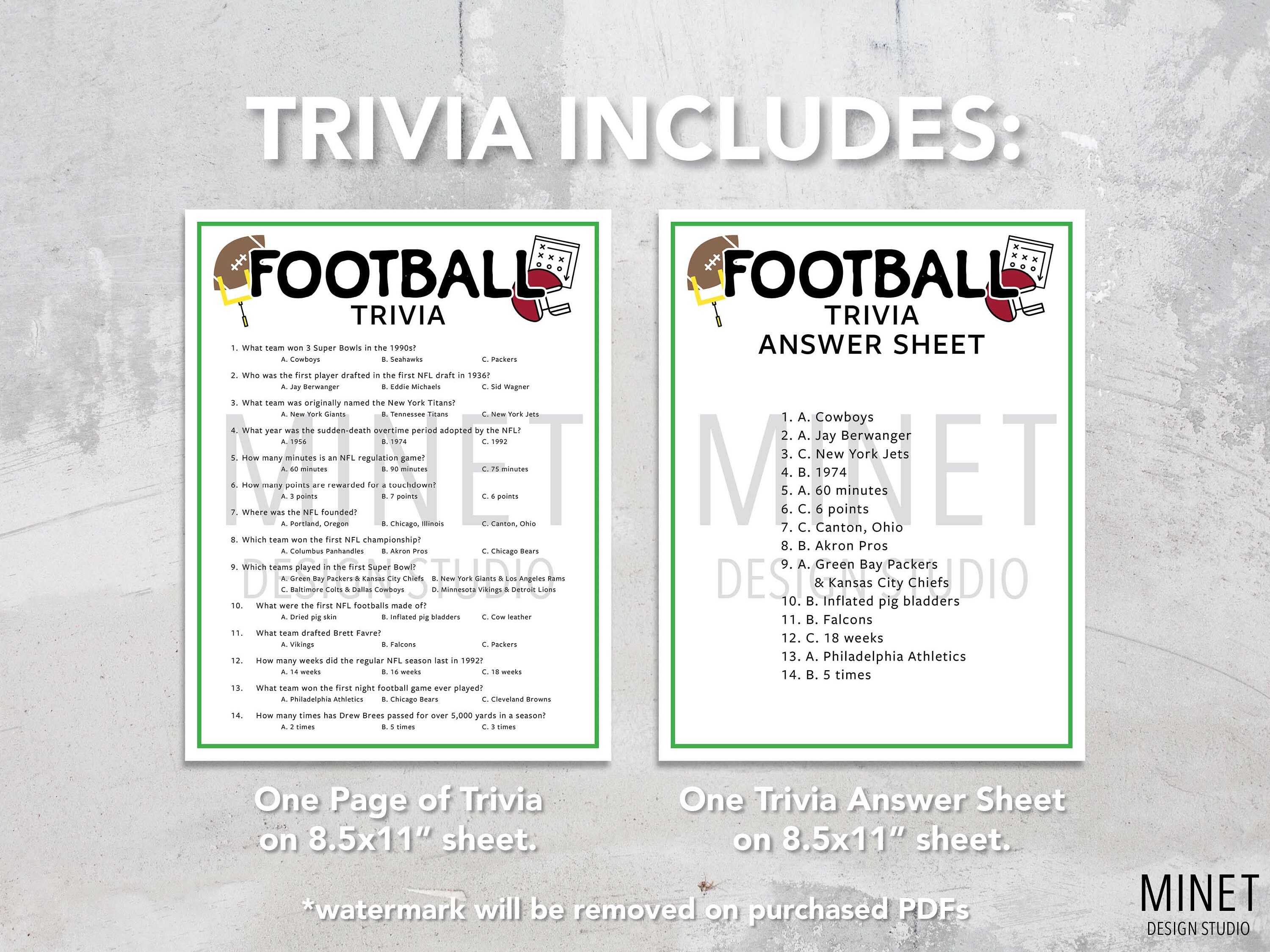 Football Trivia Printable Football Trivia Game Football Trivia Game ...