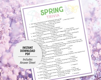 Spring Trivia Game | Spring Quiz (Printable PDF Download)