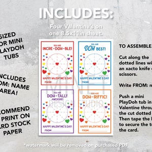 Play Dough Valentines Kids Classroom, Printable Valentine's for Kids ...
