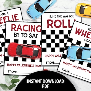 Auto Valentinstag | Autos Valentinstag für Kinder Klassenzimmer | Autos Valentinstag Karten Printable | Druckbare Autos Valentinstag | Kinder Valentinstag