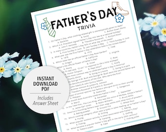 Father's Day Trivia Game | Father's Day Quiz (Printable PDF Download)