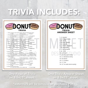 Donut Trivia | Donut Trivia Game | Printable Donut Trivia | Printable ...