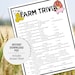 Farm Trivia | Farm Trivia Game | Printable Farm Trivia | Farmer ...