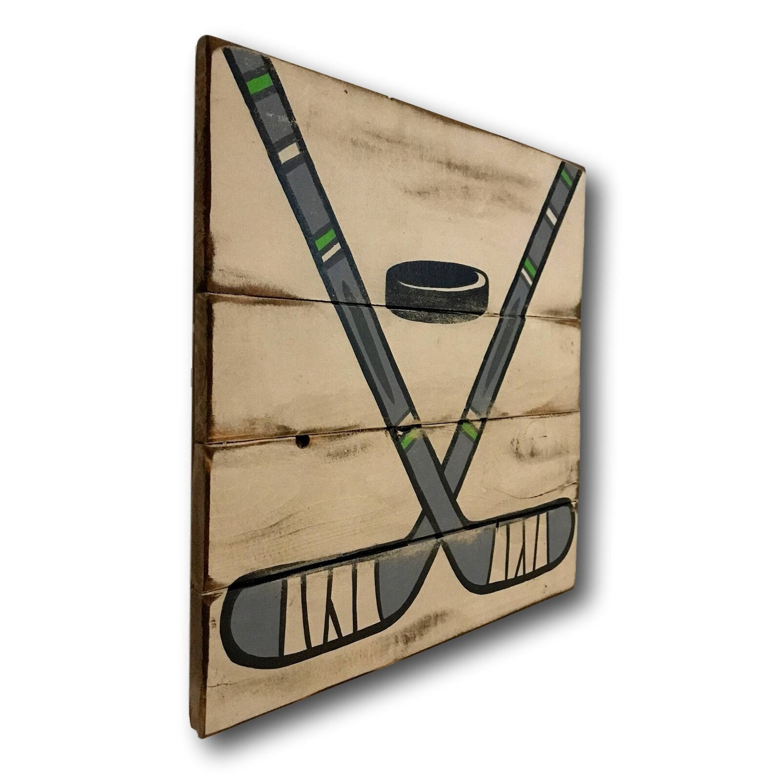 Wood Hockey Sign Hockey Bedroom Decor Hockey Stick Wall Etsy