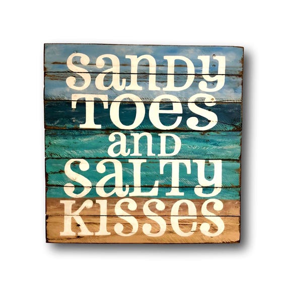 Signe plage maison Decor nautique Decor Sandy orteils et baisers bois signe bois flotté signe océan salé Art Beach Art Signe plage maison Decor nautique Decor Sandy orteils et baisers bois signe bois flotté signe océan salé Art Beach Art