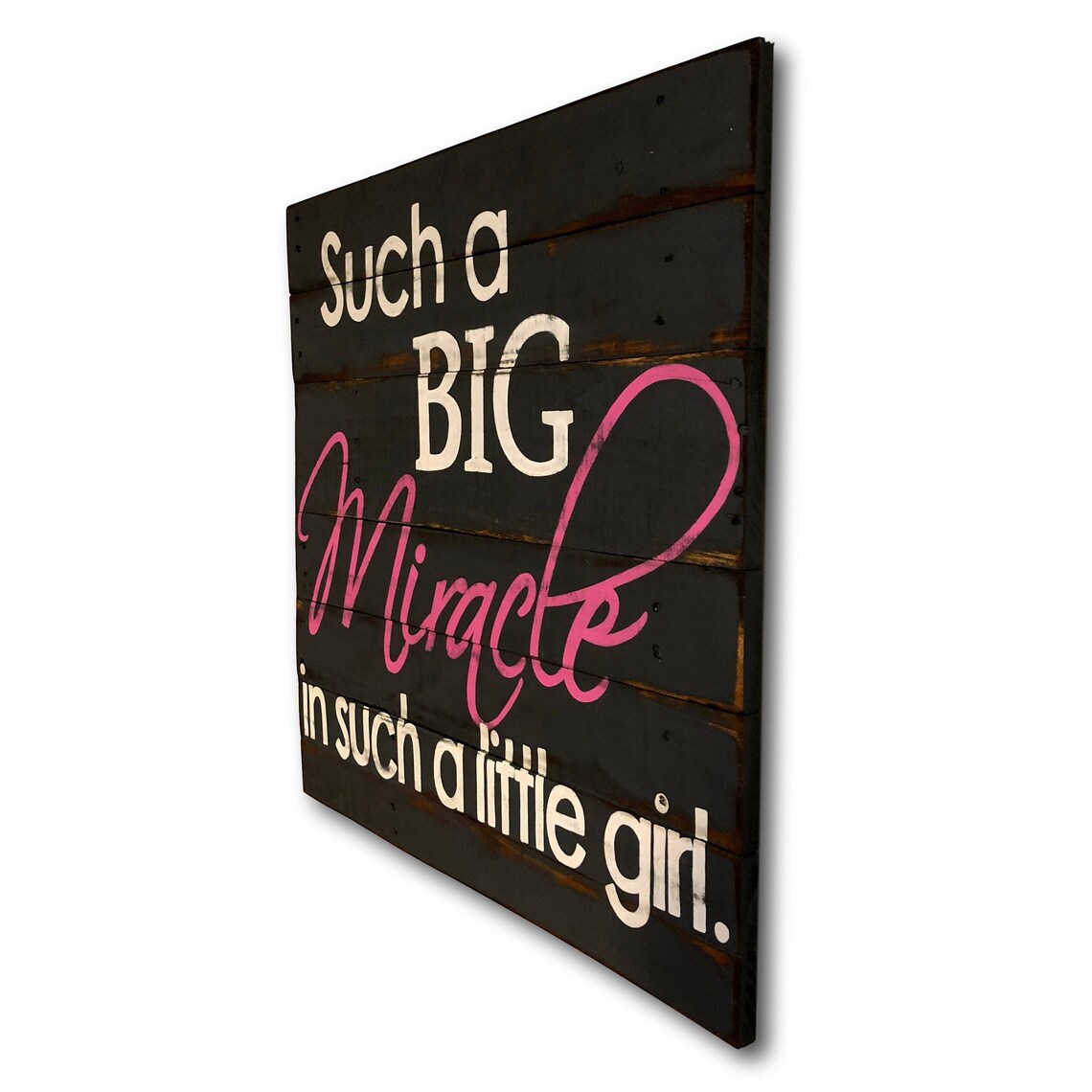 Such a Big Miracle in Such a Little Girl Wall Hanging / Etsy