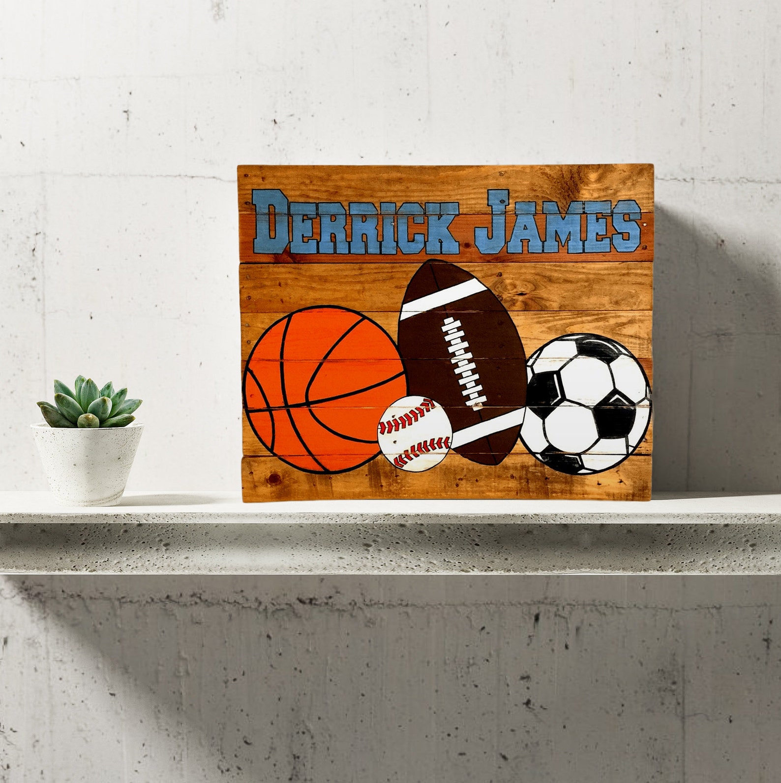 Personalized Name Sign Vintage Sports Sign Sports Bedroom Etsy