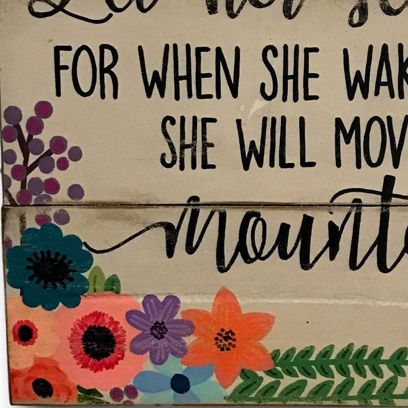 Let Her Sleep for When She Wakes Wall Art Floral Nursery Etsy