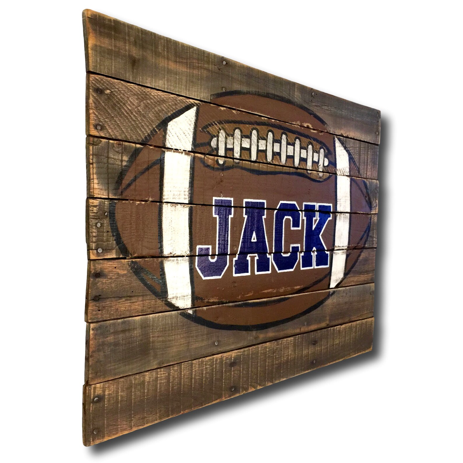 Football Wall Art Football Nursery Decor Boy Name Sign Etsy