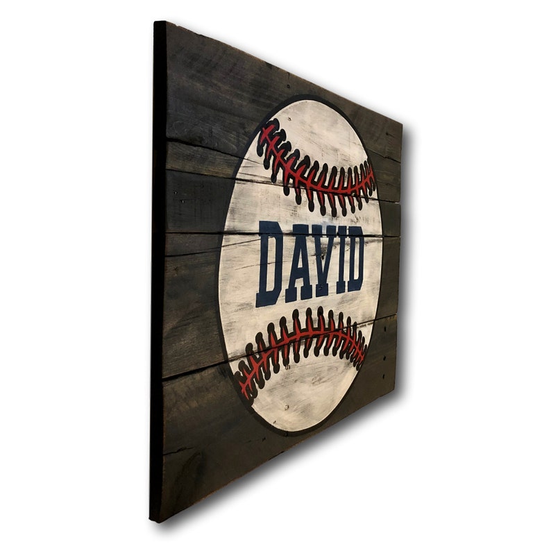 Wood Baseball Name Sign Baseball Nursery Decor Baseball Etsy