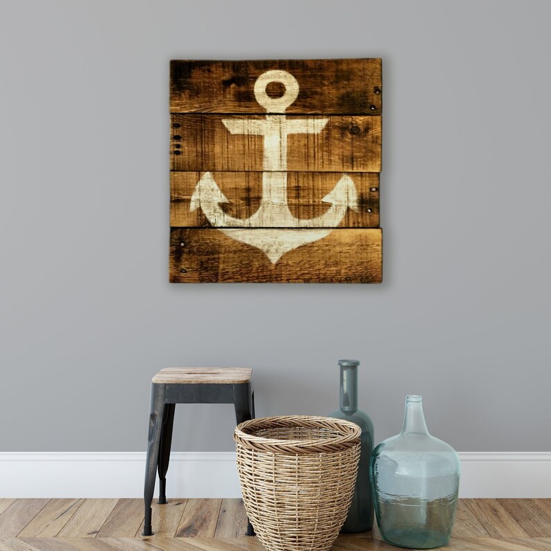Nautical Anchor Sign Nautical Decor Nautical Nursery Decor Etsy
