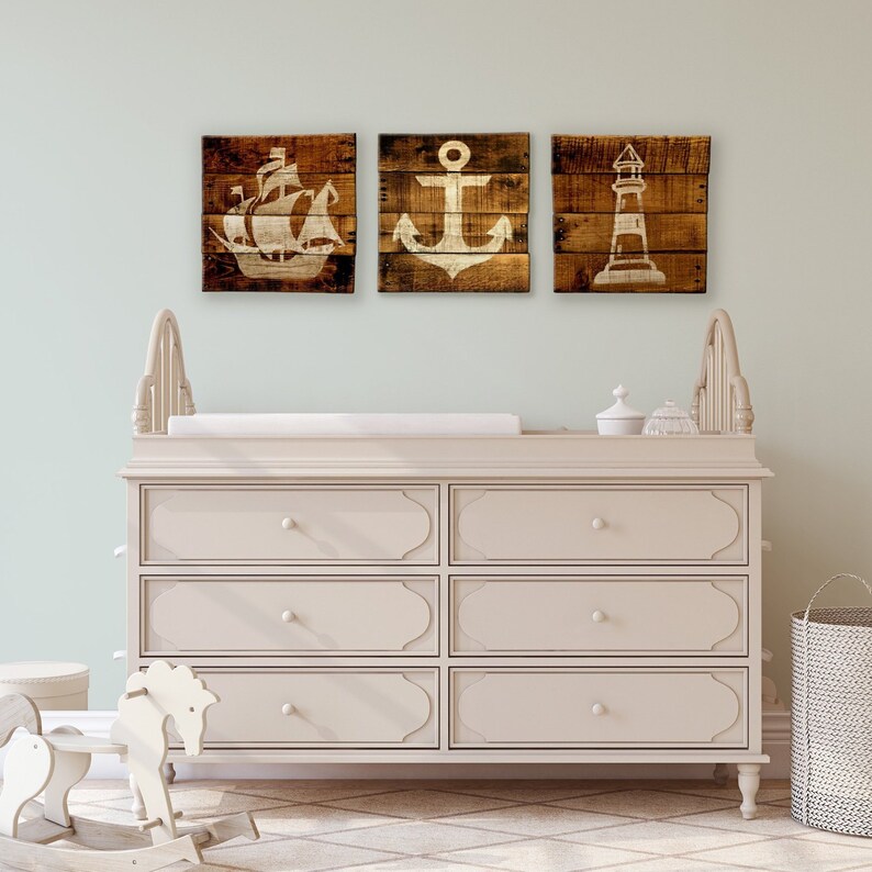 Nautical Anchor Sign Nautical Decor Nautical Nursery Decor Etsy