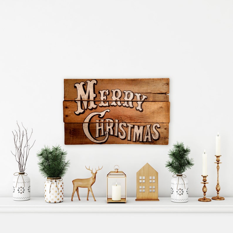 Vintage Merry Christmas Sign III