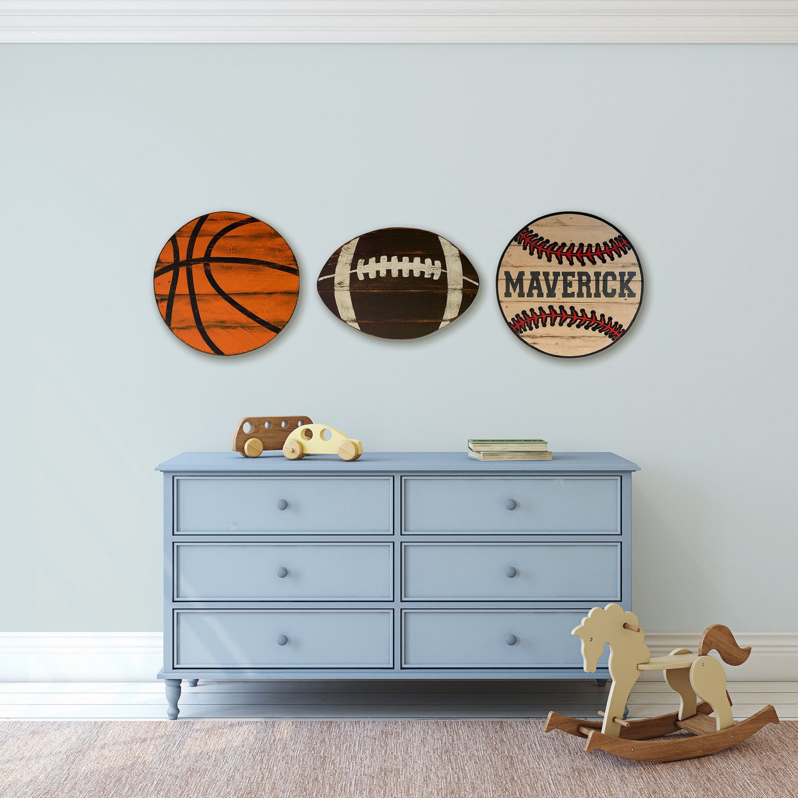 Wood Football Cutout Football Bedroom Wall Decor Rustic Etsy