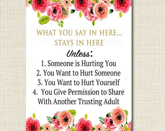 Editable Templates Counseling Office Confidentiality Poster Etsy