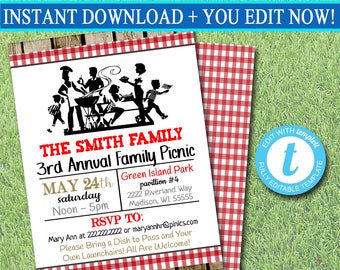 picnic invitation etsy