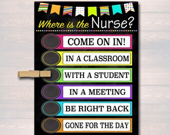 School Nurse Office Sign Printable Gift Where Is The School Etsy