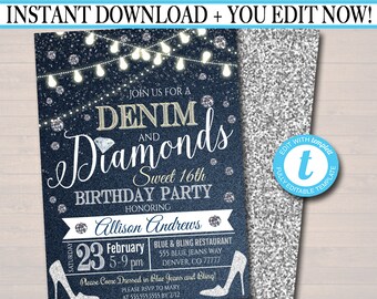 Party Supplies 40th Turquoise White Bling Sparkle Birthday Party