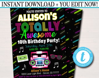 80s invite etsy