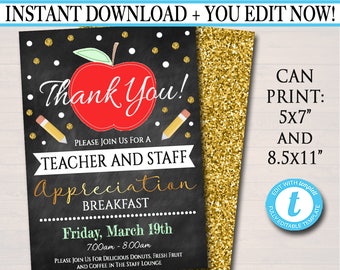 teacher week flyer etsy staff appreciation flyer