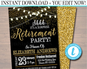 retirement invites etsy