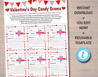 Valentine grams for school fundraiser