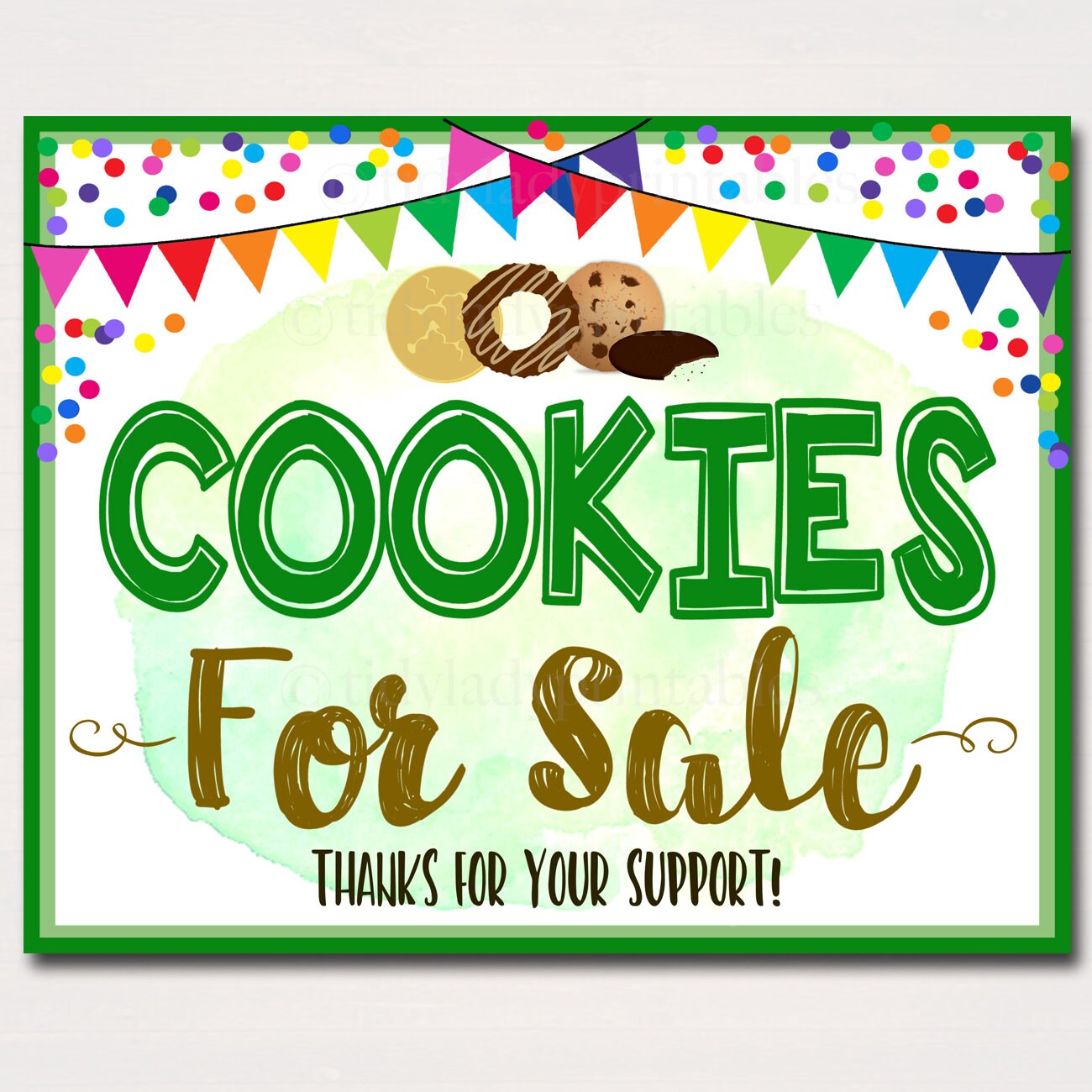 Cookie Booth Sign Cookies Sold Here Printable Cookie Drop Etsy