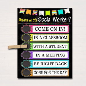 Where is the Social Worker Door Sign, Classroom Decor, School Social Worker Gifts, Office Door Hanger, Office Decor Case Worker Office Decor