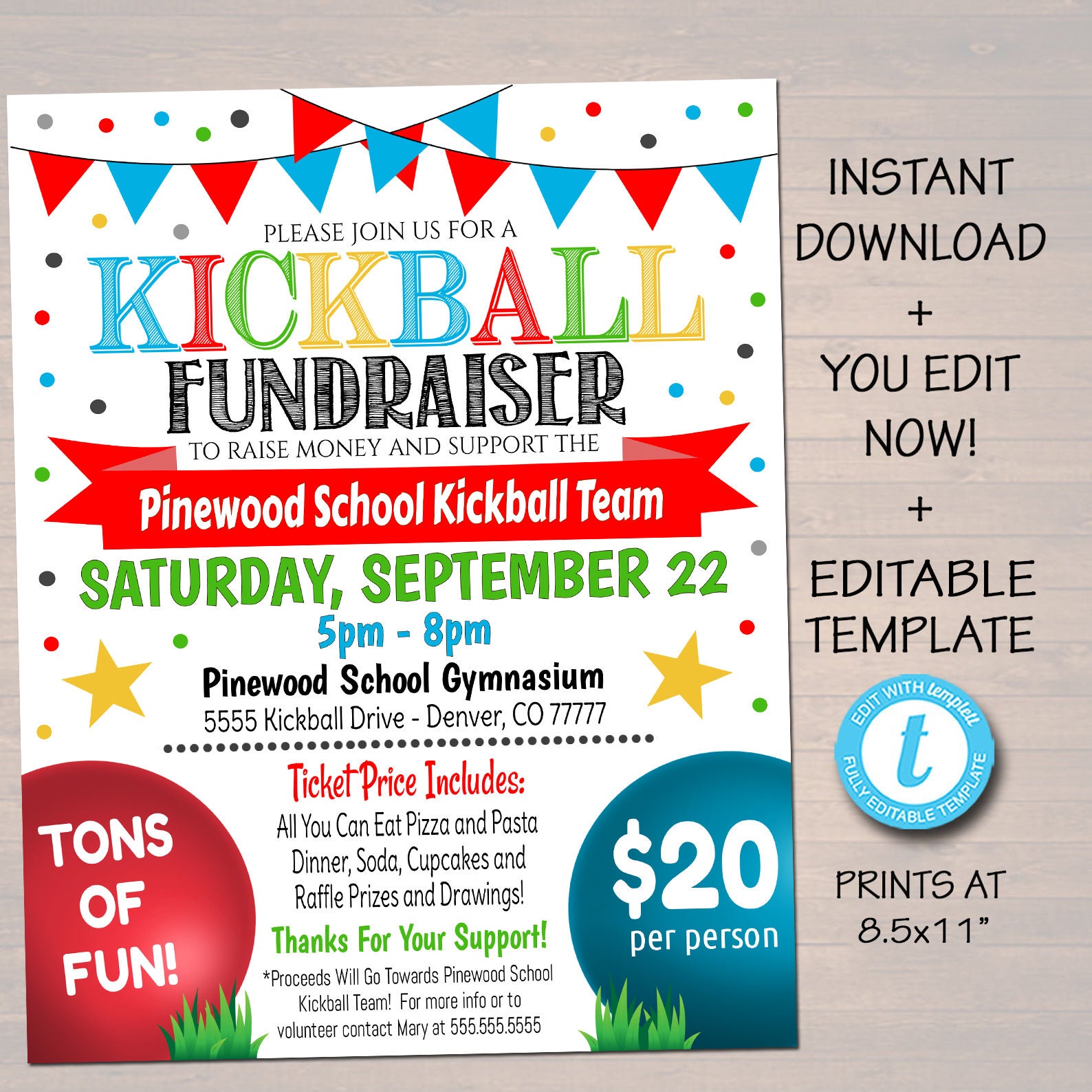 T-shirt Fundraiser Flyer Printable PTO PTA Sale Clothing 