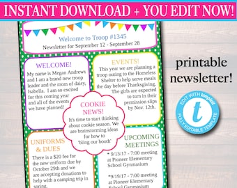 Editable Teacher Newsletter Template: School Communication (Digital Download)