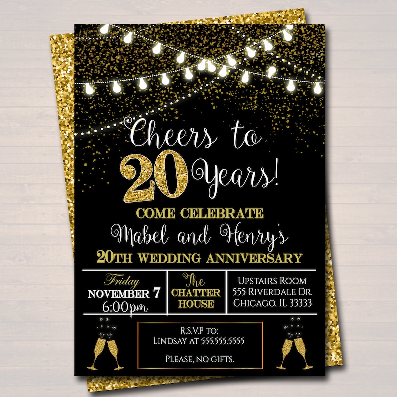 EDITABLE 20th Party Invitation Birthday Printable Cheers to Etsy