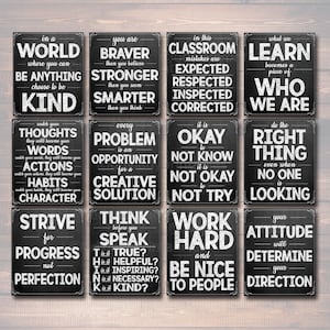 40% OFF Set of 12 Printable Classroom Posters, Kindness Motivational Mistakes Think, Teacher School Counselor Principal Inspirational Quotes