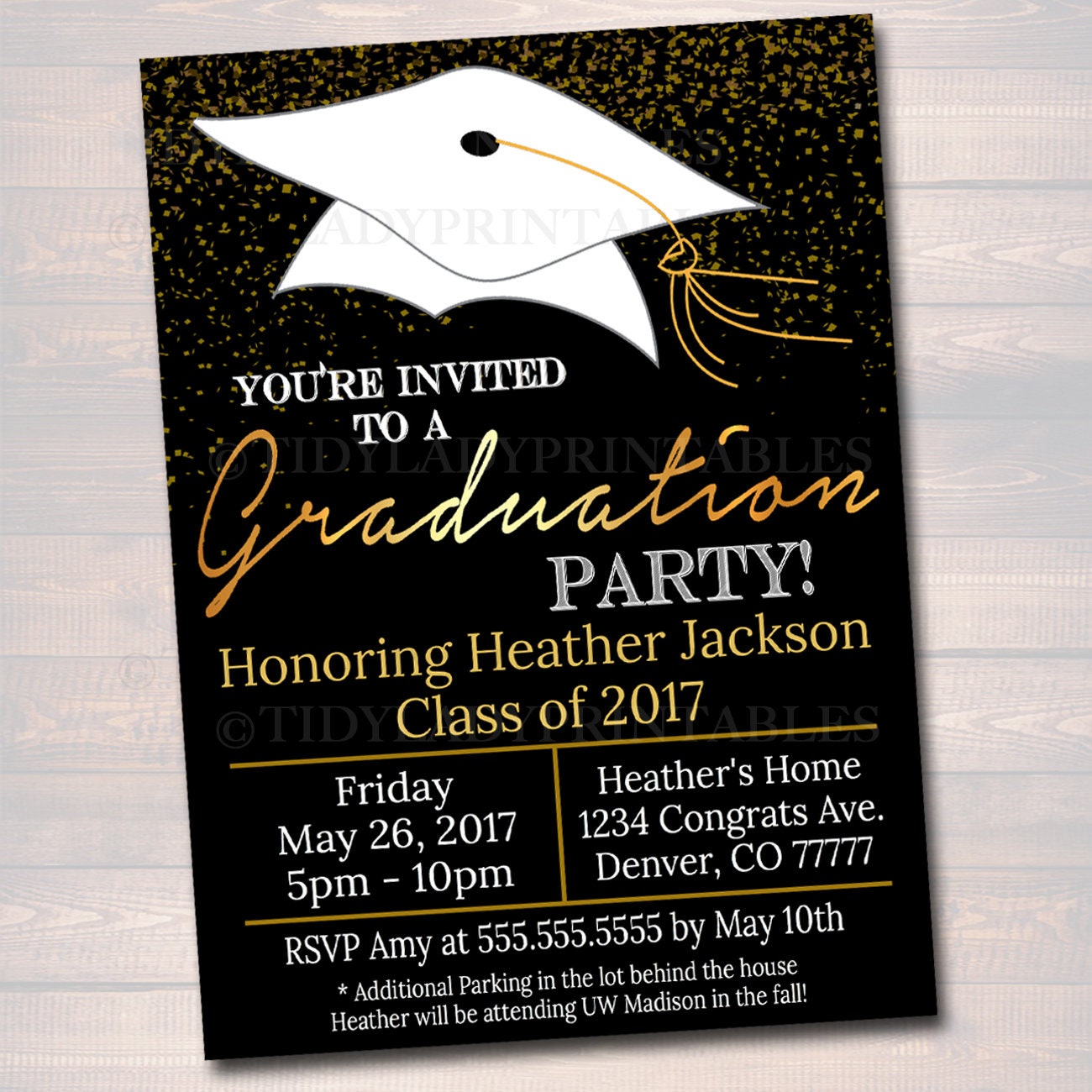 EDITABLE Graduation Party Invitation High School Graduation Etsy