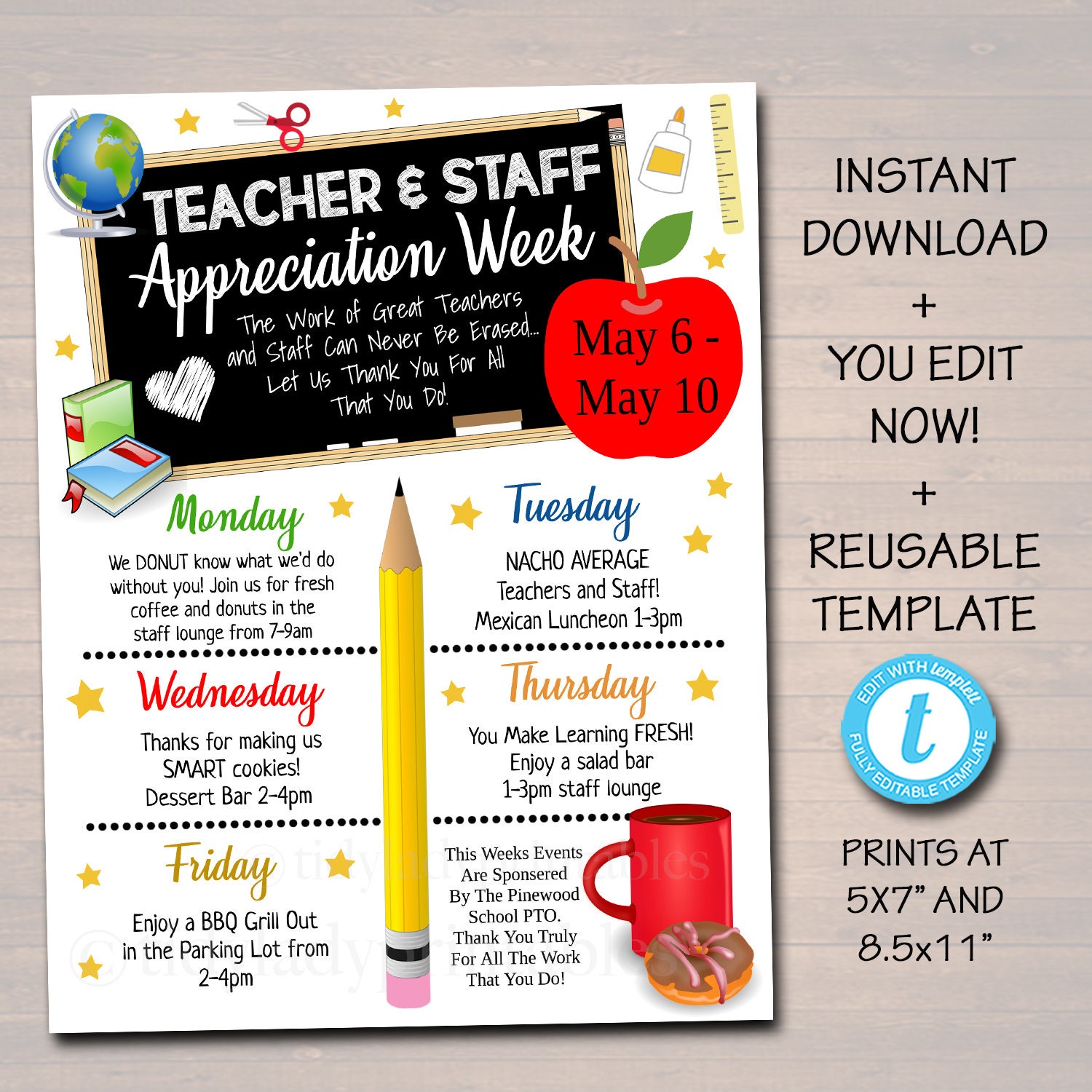 editable-teacher-appreciation-staff-invitation-family-newsletter-printable-appreciation-week-of-events-take-home-flyer-instant-download-etsy