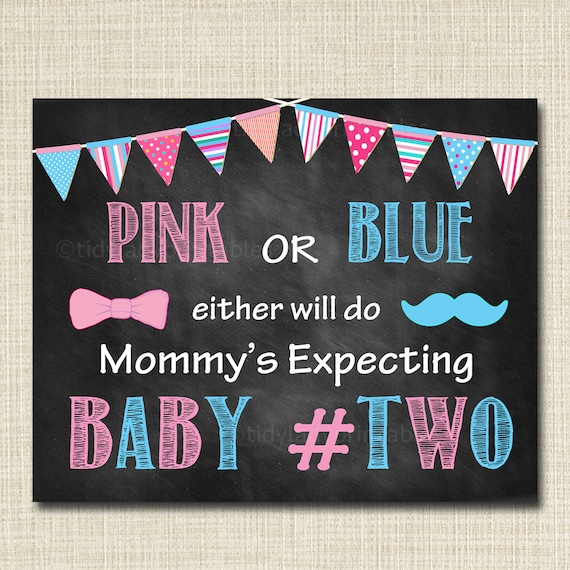 Pregnancy Chalkboard Pink or Blue Pregnancy Announcement Pregnancy Announcement