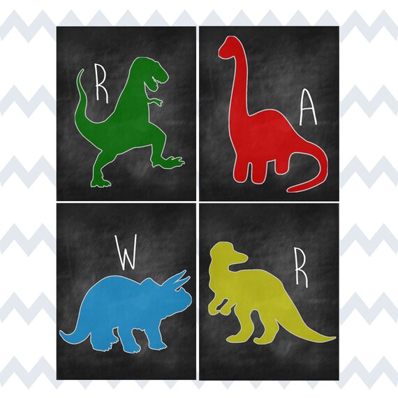 Dinosaur Chalkboard Little Boy Wall Art, INSTANT DOWNLOAD, Rawr Art