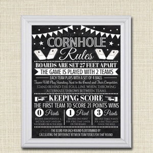 Cornhole Rules Sign, Family Outdoor Games, Bag Toss Tournament Yard Sign, Points Score Sign, Bar Leauge Rules, Printable INSTANT DOWNLOAD