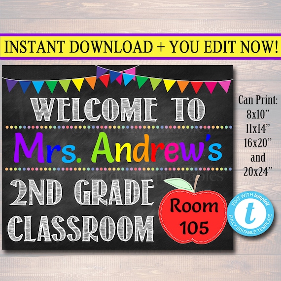 Editable Teacher Classroom Door Sign Classroom Decor Teacher Etsy